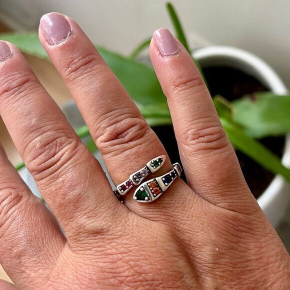 The Multi-Colored Serpent Ring in 925 silver - Picture 9 of 12